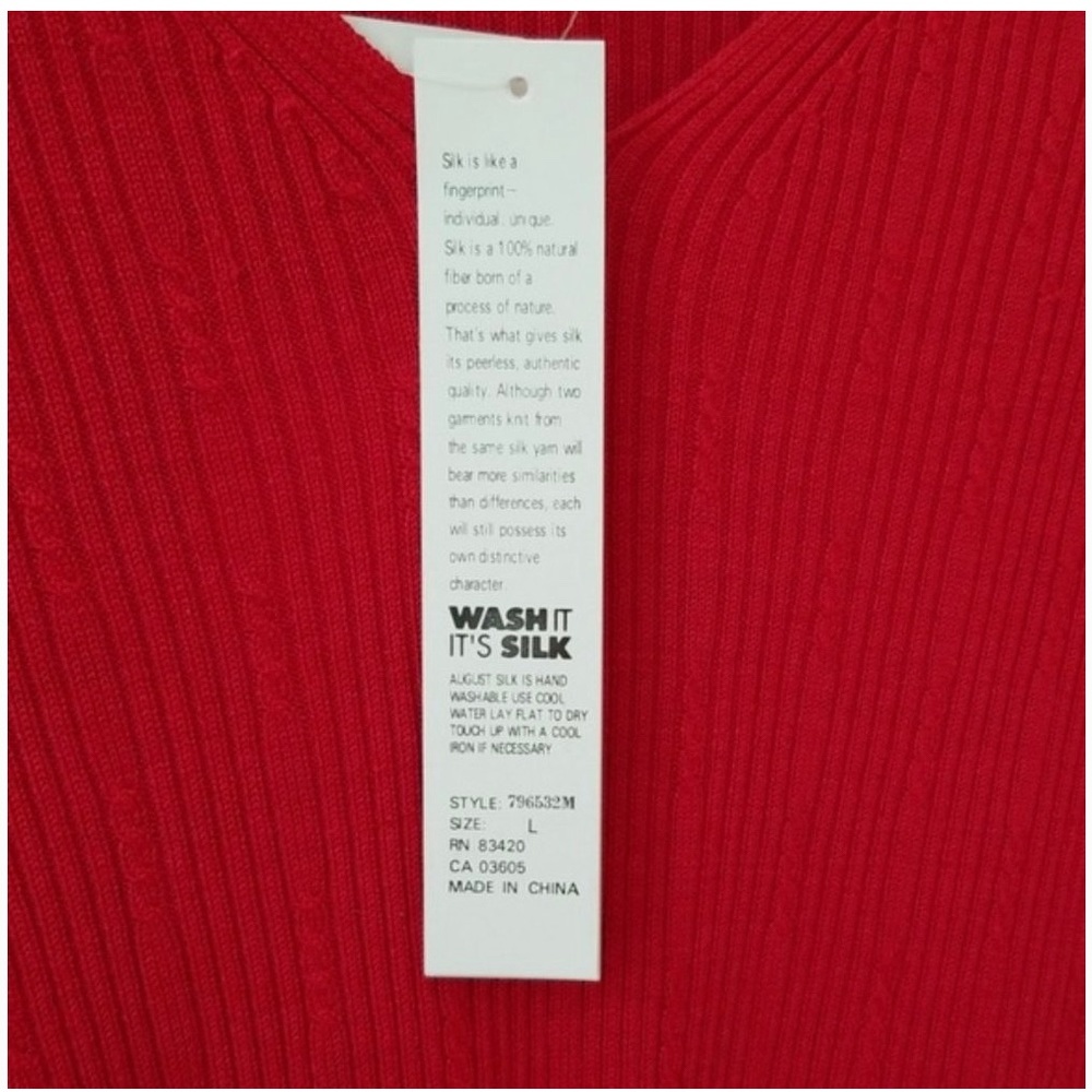 August Silk Red Ribbed Sweater - Picture 4 of 6